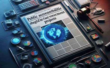 Realistic HD image of a news headline stating 'Public Accountability Sought for Various Government Projects'