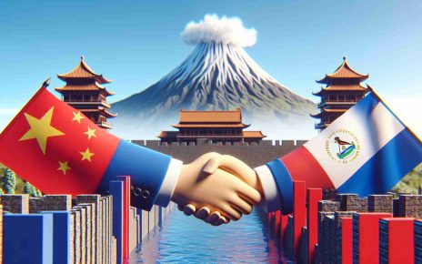 A high-definition, realistic image depicting the symbolic strengthening of ties between China and Nicaragua. The scene could include national symbols of both countries such as the Great Wall of China and the Momotombo Volcano of Nicaragua, along with a handshake or other representative symbol for partnership. However, no specific public figures should be present.