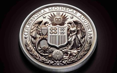 Generate a highly realistic, high-definition image of a newly minted silver coin, as though it was just released by a central monetary authority of a Central American country. The coin should gleam with the untouched quality of fresh minting, with intricate details engraved on both sides. The designs should be reflective of the country's culture, history, and identity. The monetary value, national emblems, or other symbols relevant to such a coin should be prominently featured.