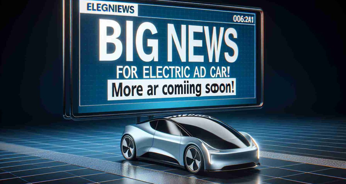 A realistic high-definition concept image of a headline on a digital news platform which says, 'Big News for Electric Car Enthusiasts! More Affordable Models Are Coming Soon!' In the background, there would be a sleek, modern electric car design showcasing affordability and sustainable mobility.