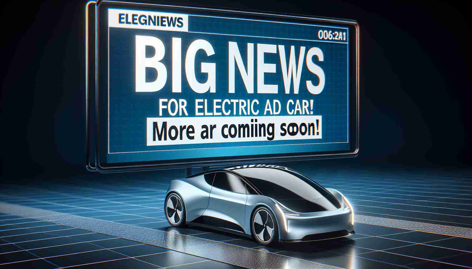 A realistic high-definition concept image of a headline on a digital news platform which says, 'Big News for Electric Car Enthusiasts! More Affordable Models Are Coming Soon!' In the background, there would be a sleek, modern electric car design showcasing affordability and sustainable mobility.