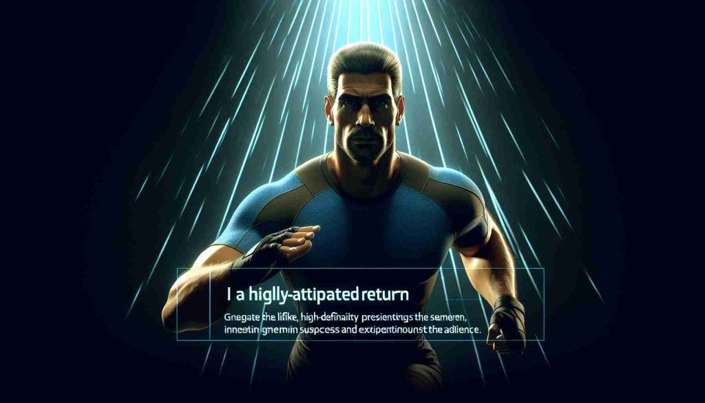 Generate a lifelike, high-definition image presenting the scenario of a highly-anticipated return. Is he about to initiate a sporting event, indicating immense suspense and expectation amongst the audience. The character in spotlight could be a middle-aged Hispanic man, fit and strong, dressed in a sporty outfit but keep the particular sport ambiguous.