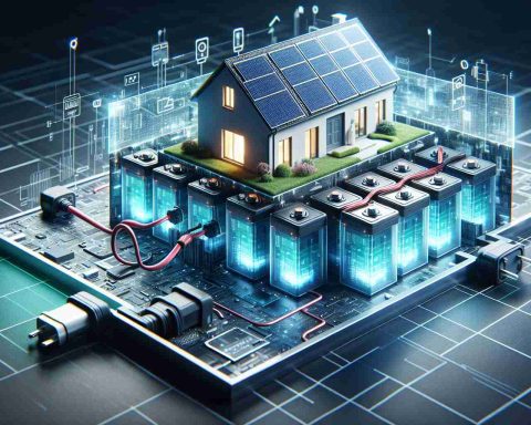 Generate a highly detailed, realistic image representing a home transforming its energy system. The scene should include high definition visuals of solid-state batteries, indicating a shift into advanced, modern technology. Show the integration of these batteries into the home's power supply, possibly through conveyance of wires and adapter. Make sure to visually communicate the efficient energy storage that these batteries will provide.