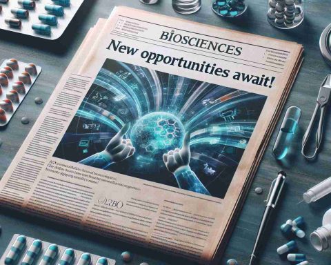 Generate a high-definition, realistic image of a newspaper or press release revealing exciting news from a biotech company named Avidity Biosciences. The headline reads, 'New Opportunities Await!' and the content includes details about groundbreaking research, new drug releases, or major scientific breakthroughs.