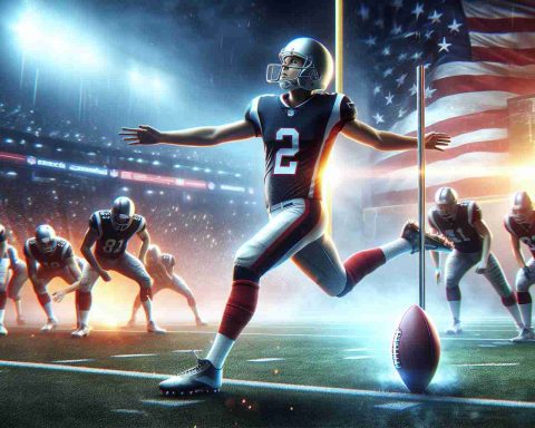 A high-definition realistic image portraying a revolutionary scene of American football: the debut of the latest innovative kicker technology that promises to change the face of NFL kicking. The image conveys excitement and anticipation as the future of NFL kicking is on the horizon.