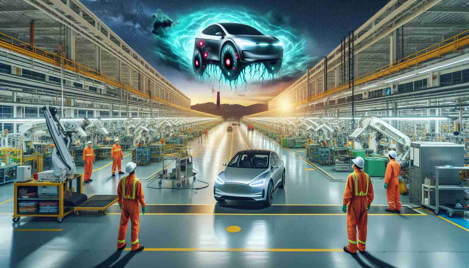 Controversy Erupts Over Strange Projection at Tesla Factory! What Does It Mean? 