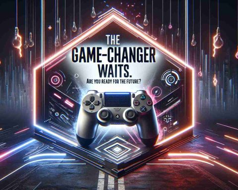 Realistic high-definition image of a conceptual advertisement for a gaming service similar to PlayStation Plus. The ad features a futuristic gaming controller in a dramatic spotlight, with a neon cityscape backdrop and dynamic graphical elements emphasizing exciting gaming technology. The text, 'The Game-Changer Awaits. Are You Ready for the Future?' is prominently displayed in a bold, modern font.