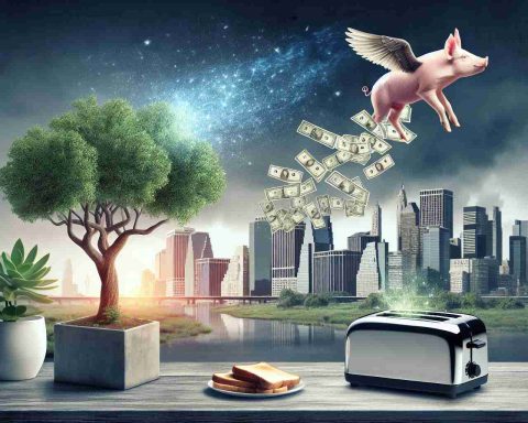 Create a realistic, high-definition image that portrays an extraordinary, unbelievable event. The image could include elements that signify a major twist or unexpected outcome, such as a flying pig in the middle of a cityscape, a tree growing money leaves, or a mundane object like a toaster levitating over a kitchen table.